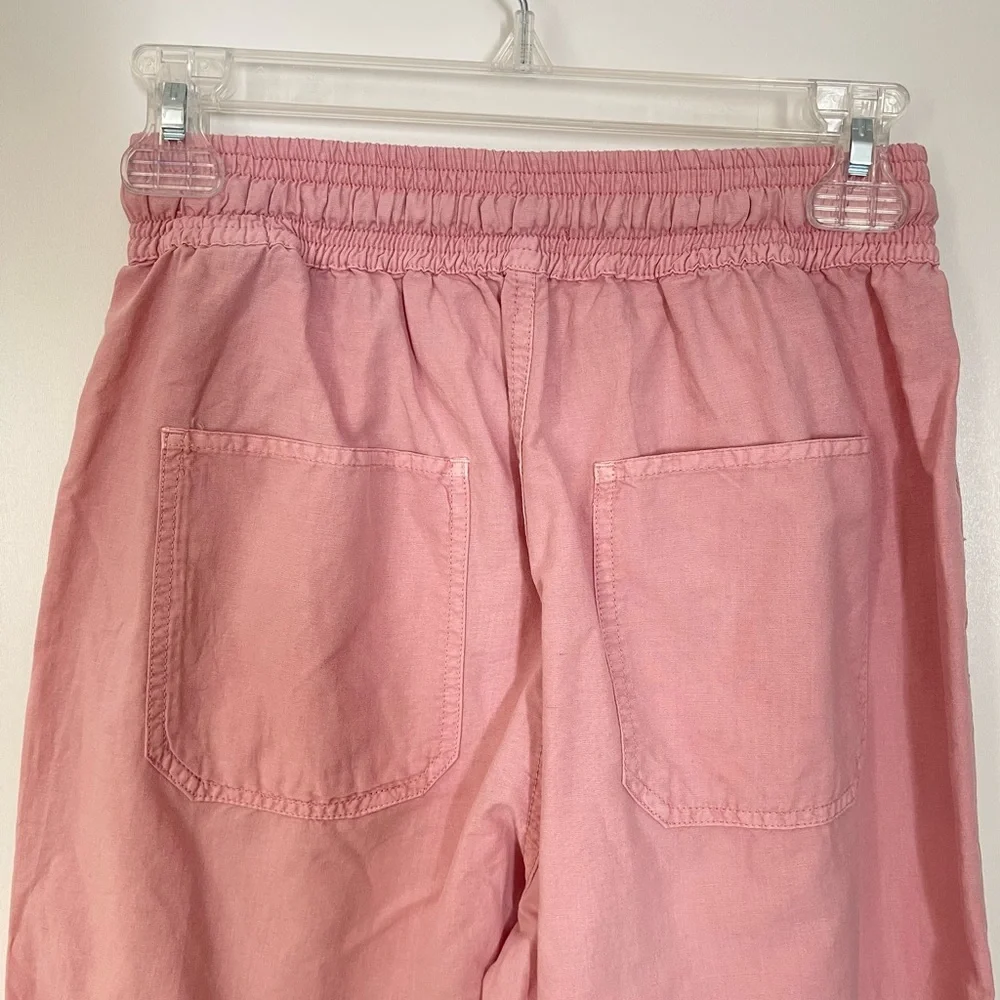 NWT Zara Pink Linen High Rise Jogger Pants Size 4